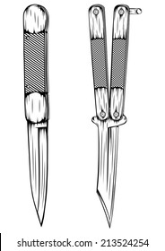 Abstract vector illustration knife set