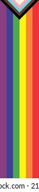 An abstract vector illustration of the LGBTQ Progress Pride Flag 