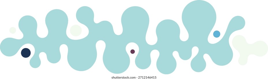 Ilustración vectorial Abstractas de una forma orgánica líquida de color azul claro con puntos de colores sutiles. Adecuado para fondos de diseño moderno y Elementos gráficos.