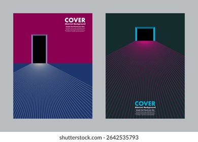 Abstract vector illustration of lines converging into a doorway, symbolizing focus, breakthrough, and the path toward a goal. Perfect for business covers, innovation themes, or motivational content.