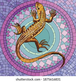 Ilustración del vector abstracto del ornamento de lagarto