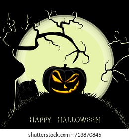 Abstract vector illustration of logo for celebrating children's holiday Halloween, Spider. Pumpkin pattern of spider, bat on party halloween, yellow pumpkin. Smile pumpkins, spiders halloweens, skull.