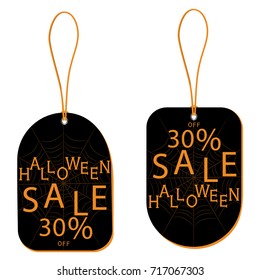 Abstract vector illustration of logo for celebrating children's holiday Halloween, Spider. Pumpkin pattern of spider, bat on party halloween, yellow pumpkin. Smile pumpkins, spiders halloweens, skull.