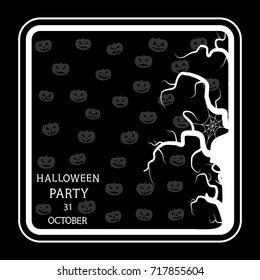 Abstract vector illustration of logo for celebrating children's holiday Halloween, Spider. Pumpkin pattern of spider, bat on party halloween, yellow pumpkin. Smile pumpkins, spiders halloweens, skull.