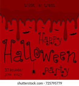 Abstract vector illustration of logo for celebrating children's holiday Halloween, Spider. Pumpkin pattern of spider, bat on party halloween, yellow pumpkin. Smile pumpkins, spiders halloweens, skull.