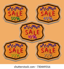 Abstract vector illustration of logo for celebrating children's holiday Halloween, Spider. Pumpkin pattern of spider, bat on party halloween, yellow pumpkin. Smile pumpkins, spiders halloweens, skull.