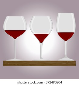 Abstract vector illustration of logo for glass bottle of red, white wine, winery grape. Winery pattern consisting of bottles alcohol vine, wooden board, icon grapes wineglass. Grape vines of wineries.