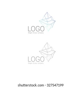 Abstract vector Illustration Logo of the mountain or island and iceberg