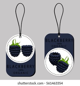Abstract vector illustration logo whole ripe berry blackberry, green stem cut sliced. Blackberry pattern consisting of label fruits food, pip ripe sweet berries. Eat fresh blackberries for health.
