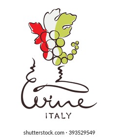 Abstract vector illustration, logotype, sign -- wine from Italy