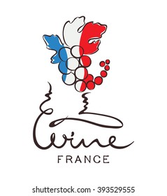 Abstract vector illustration, logotype, sign -- wine from France