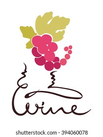 Abstract vector illustration, logotype, sign -- wine
