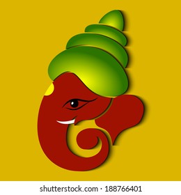Abstract vector illustration of Lord Ganesha...