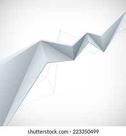 Abstract vector Illustration, low poly style. Background design with 3d shape. Stylized design element for banner, poster, flyer, cover, brochure.
