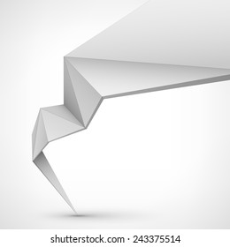 Abstract vector Illustration, low poly style. Background design with 3d shape. Stylized design element for banner, poster, flyer, cover, brochure.