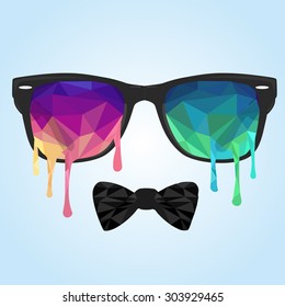 Abstract vector Illustration, low poly style. Glass polygon, streaks polygon