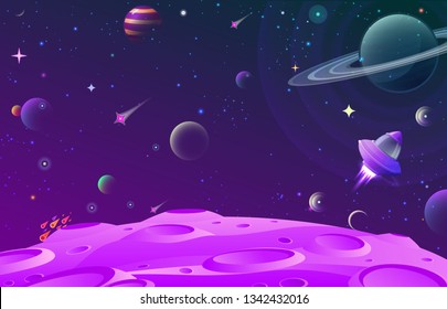 Abstract vector illustration with lunar ground illustration and open space