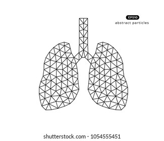 Abstract vector illustration of lungs on white background.