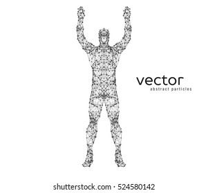 Abstract vector illustration of  man on white background.