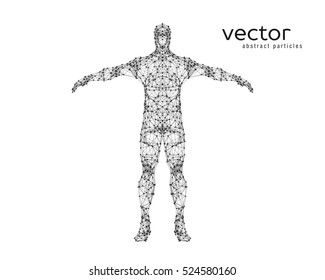Abstract vector illustration of  man on white background.