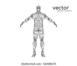 Abstract vector illustration of man on white background.