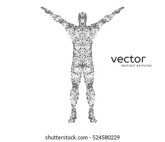 Abstract vector illustration of  man on white background.