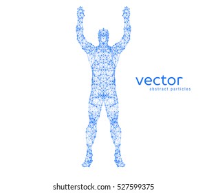Abstract vector illustration of  man on white background.