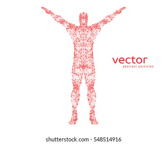 Abstract vector illustration of man on white background.