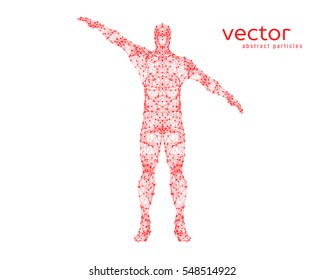 Abstract vector illustration of man on white background.