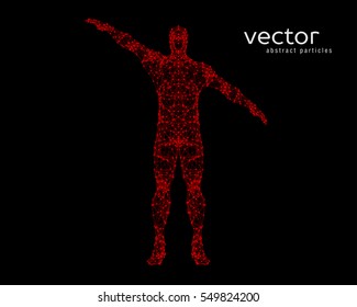 Abstract vector illustration of man on black background.