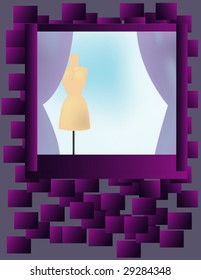 abstract vector illustration of mannequin on the window