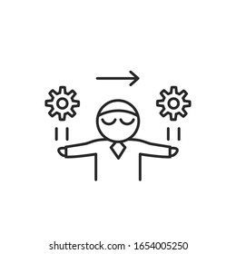 Abstract vector illustration of mental transformation. Line icon