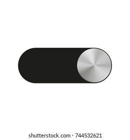 Abstract vector illustration, metal slider bar template, realistic metallic tool for user interfaces, applications and apps. Chrome, silver, steel, iron, aluminum texture.