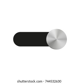 Abstract vector illustration, metal slider bar template, realistic metallic tool for user interfaces, applications and apps. Chrome, silver, steel, iron, aluminum texture.