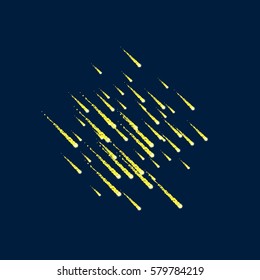 Abstract vector illustration of a meteor shower. Vector element for design packaging, background, web design, postcards, leaflets, posters and holiday decorations.