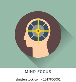 Abstract vector illustration of mind focus icon concept