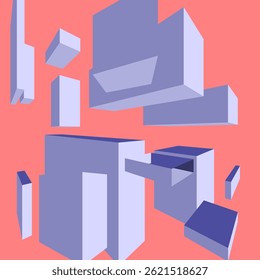 Ilustración vectorial abstracta de un edificio moderno