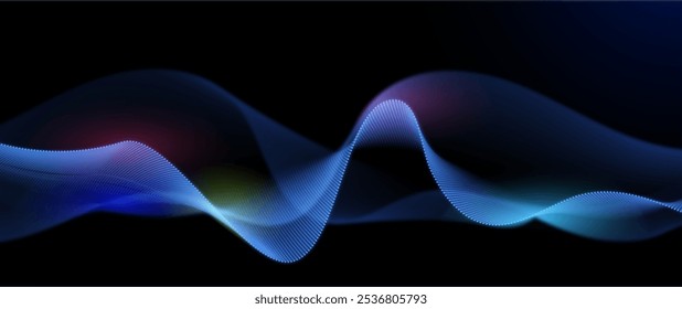 Abstract vector. Illustration modern futuristic technology, Big data, flowing particle, wave line pattern design. Background for business banner, wallpaper. Concept of digital network, AI technology