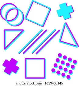 Abstract vector illustration. Modern memphis set. 
