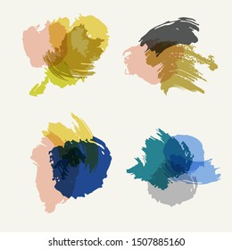 Abstract vector illustration. Modern paper decoration. Color paint stains vector set. Abstract pattern watercolor spots on white background for decoration design.