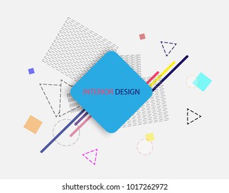 Abstract vector illustration. Modern. Yellow. Squares. Rhombus. Icon. Composition in minimalistic fashion art. Fancy design for banner frame, cover, flyer, website or internet web.