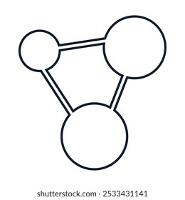 Abstract vector illustration of molecule structure in linear style. Natural science, discovery, and investigation symbol element