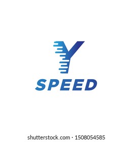 abstract vector illustration motion fast speed initial letter y icon logo template element modern design