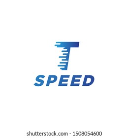 abstract vector illustration motion fast speed initial letter t icon logo template element modern design