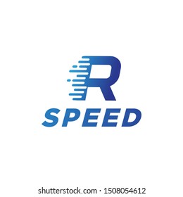 abstract vector illustration motion fast speed initial letter r icon logo template element modern design