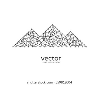 Abstract vector illustration of mountain range on white background.