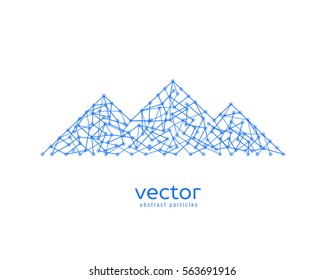 Abstract vector illustration of mountain range on white background.