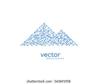 Abstract vector illustration of mountain range on white background.
