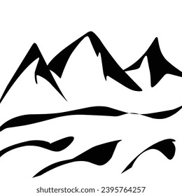 abstrakte Vektorgrafik der Bergsilhouette