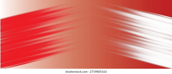 Ilustración vectorial Abstractas, líneas gráficas en movimiento, enérgico, deportivo, tecnología. fondo rojo y blanco. efecto de pincel rojo y blanco.